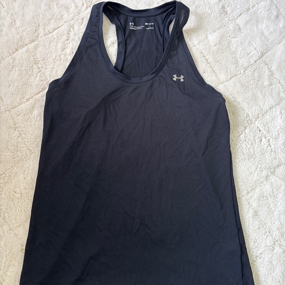 Under Armour Black Performance Tank Top with Reflective Logo